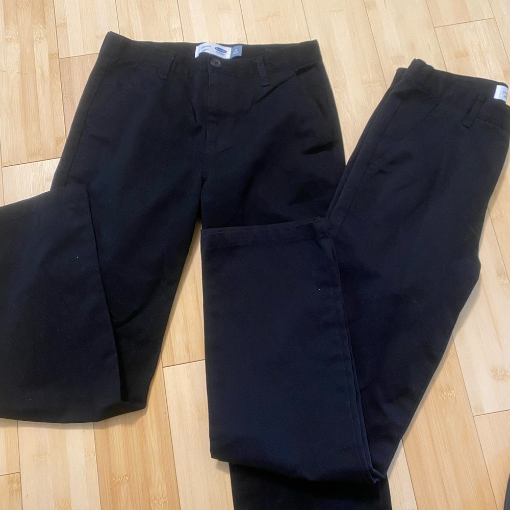 Lot 2 Old Navy Boys Kids Black Uniform pants 12